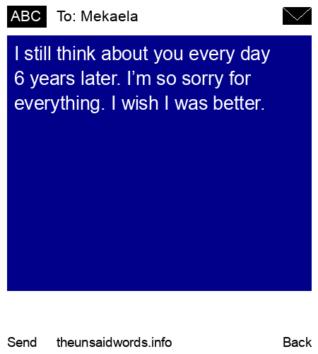 unsent message to Mekaela