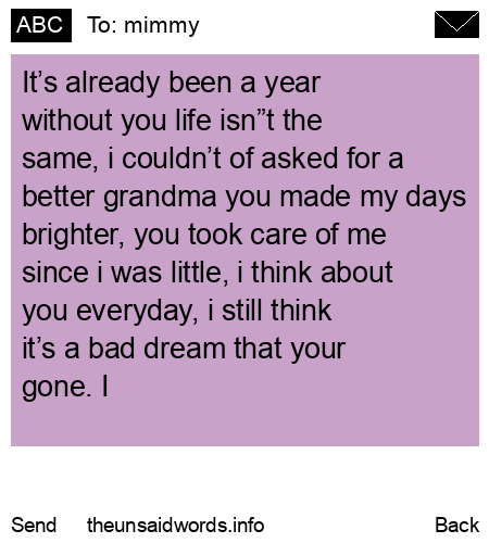 unsent message to mimmy