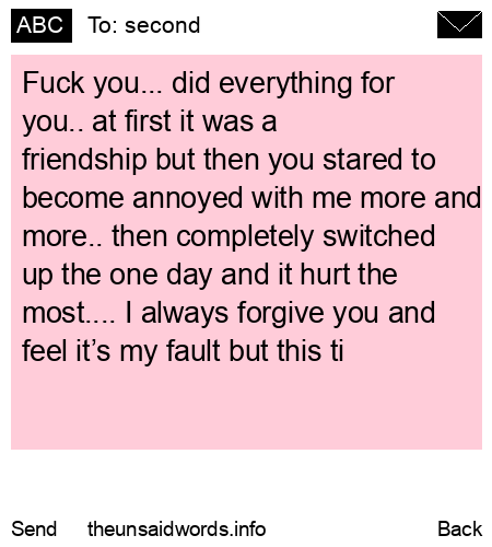 unsent message to second