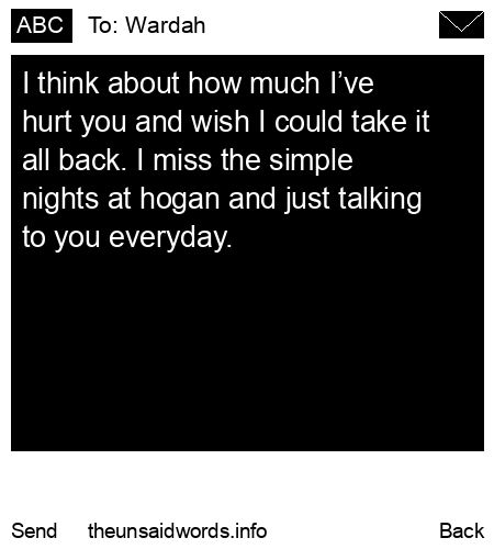 unsent message to Wardah