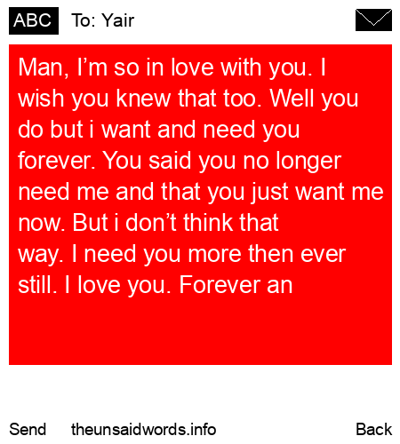 unsent message to Yair