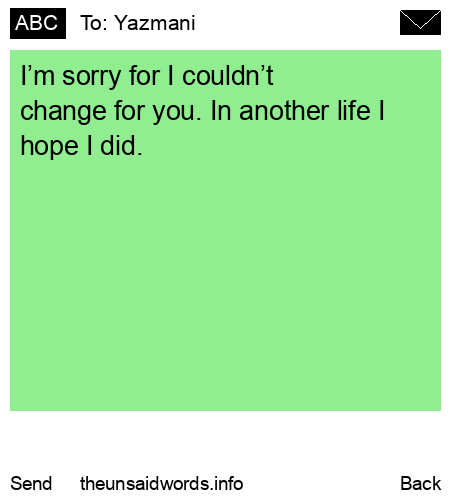 unsent message to Yazmani