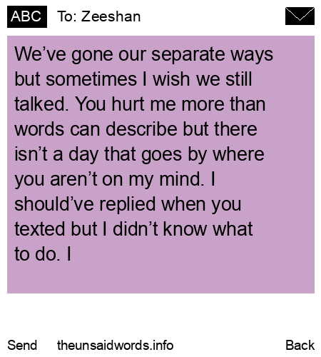 unsent message to Zeeshan