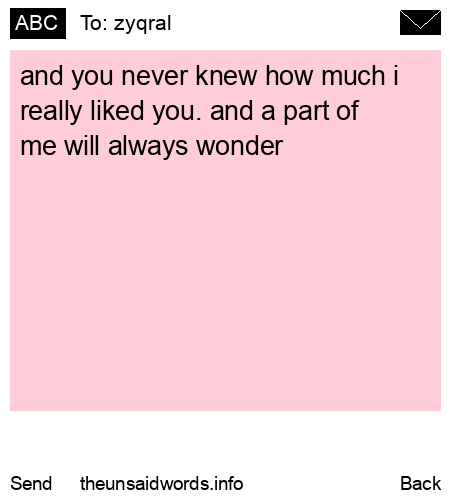 unsent message to zyqral