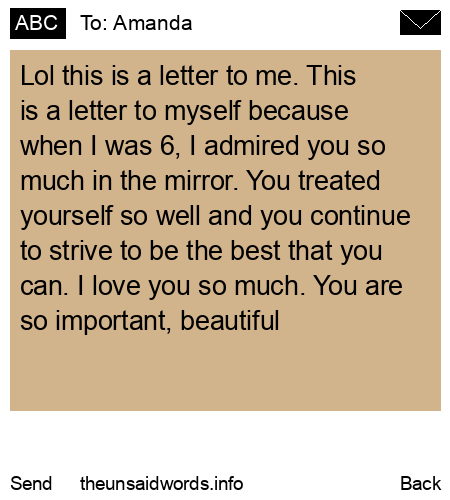 unsent message to Amanda