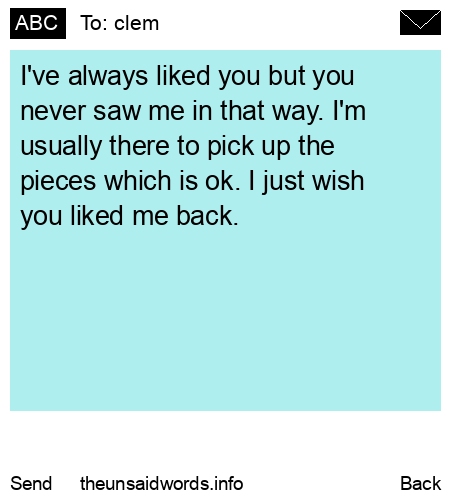 unsent message to clem