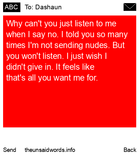 unsent message to Dashaun