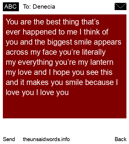 unsent message to Denecia