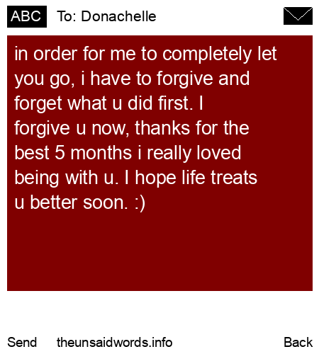 unsent message to Donachelle