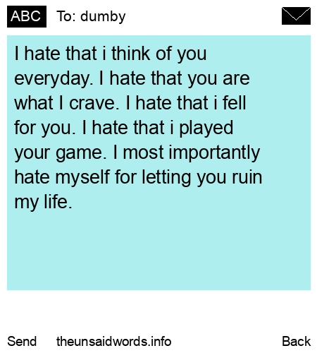 unsent message to dumby