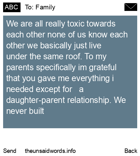 unsent message to Family