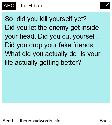 unsent message to Hibah