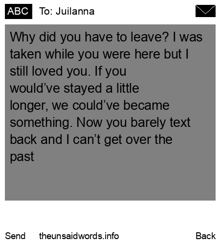 unsent message to Juilanna