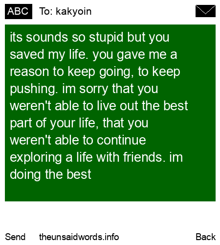 unsent message to kakyoin
