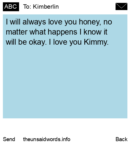 unsent message to Kimberlin