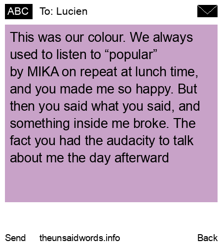 unsent message to Lucien