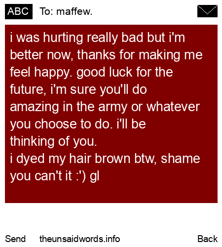 unsent message to maffew.