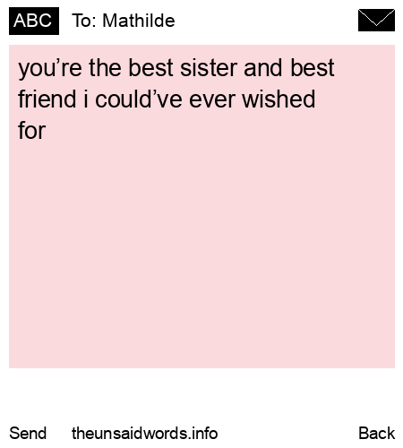 unsent message to Mathilde