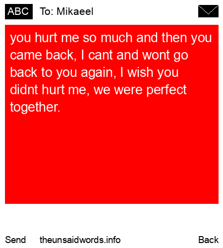 unsent message to Mikaeel