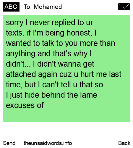 unsent message to Mohamed