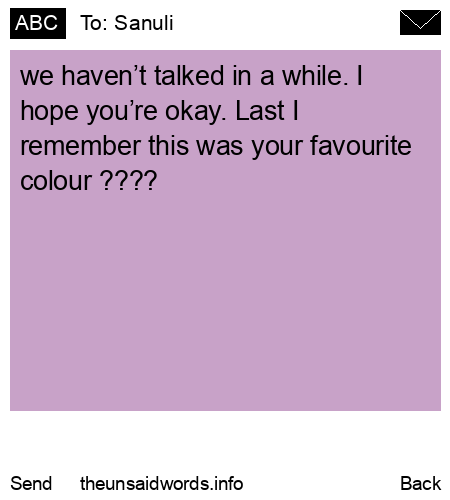 unsent message to Sanuli