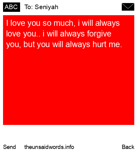unsent message to Seniyah