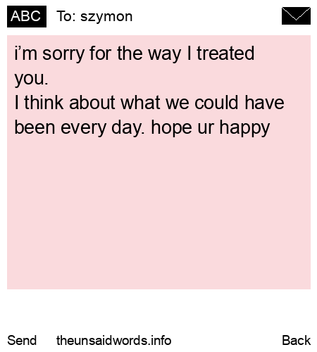 unsent message to szymon