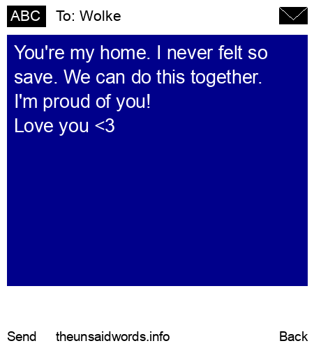unsent message to Wolke