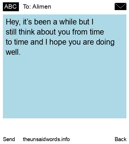 unsent message to Alimen 