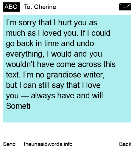 unsent message to Cherine