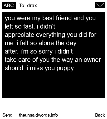 unsent message to drax