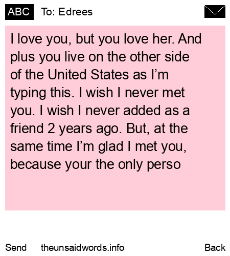 unsent message to Edrees