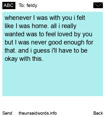 unsent message to feldy