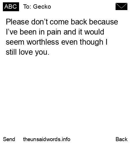 unsent message to Gecko