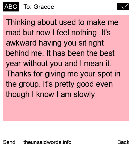 unsent message to Gracee