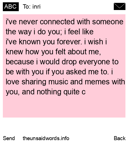 unsent message to inri