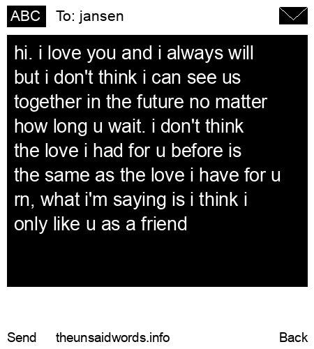 unsent message to jansen