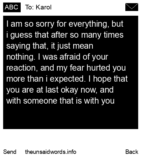 unsent message to Karol