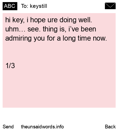 unsent message to keystill