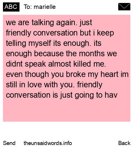 unsent message to marielle