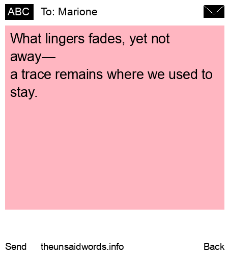 unsent message to Marione