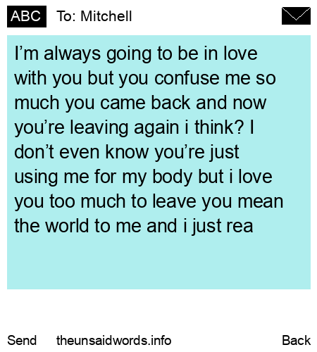 unsent message to Mitchell
