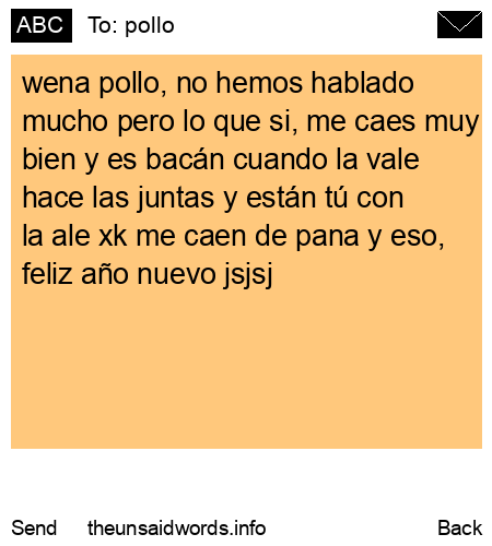 unsent message to pollo