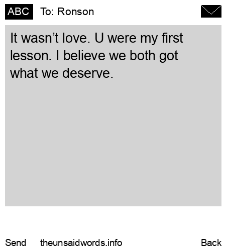 unsent message to Ronson 