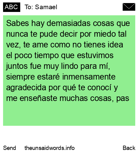 unsent message to Samael