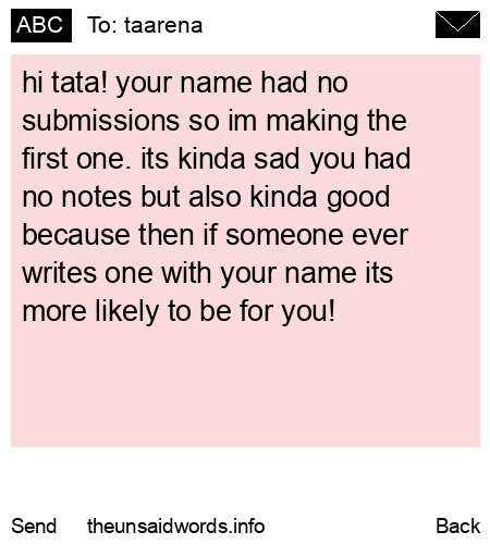 unsent message to taarena