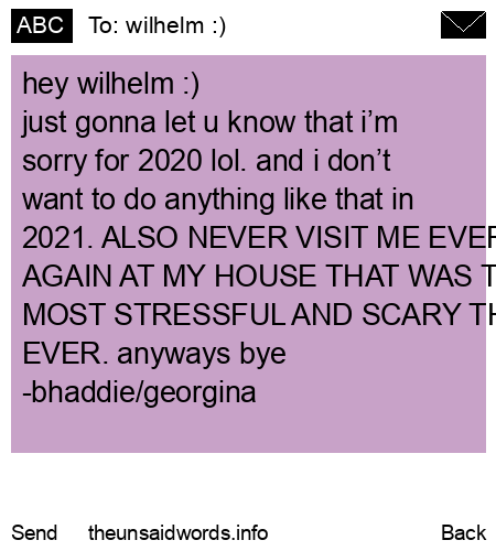 unsent message to wilhelm :)