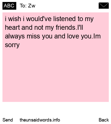 unsent message to Zw