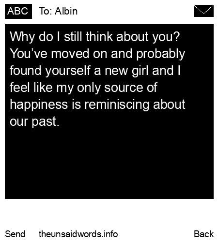 unsent message to Albin