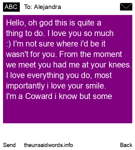 unsent message to Alejandra